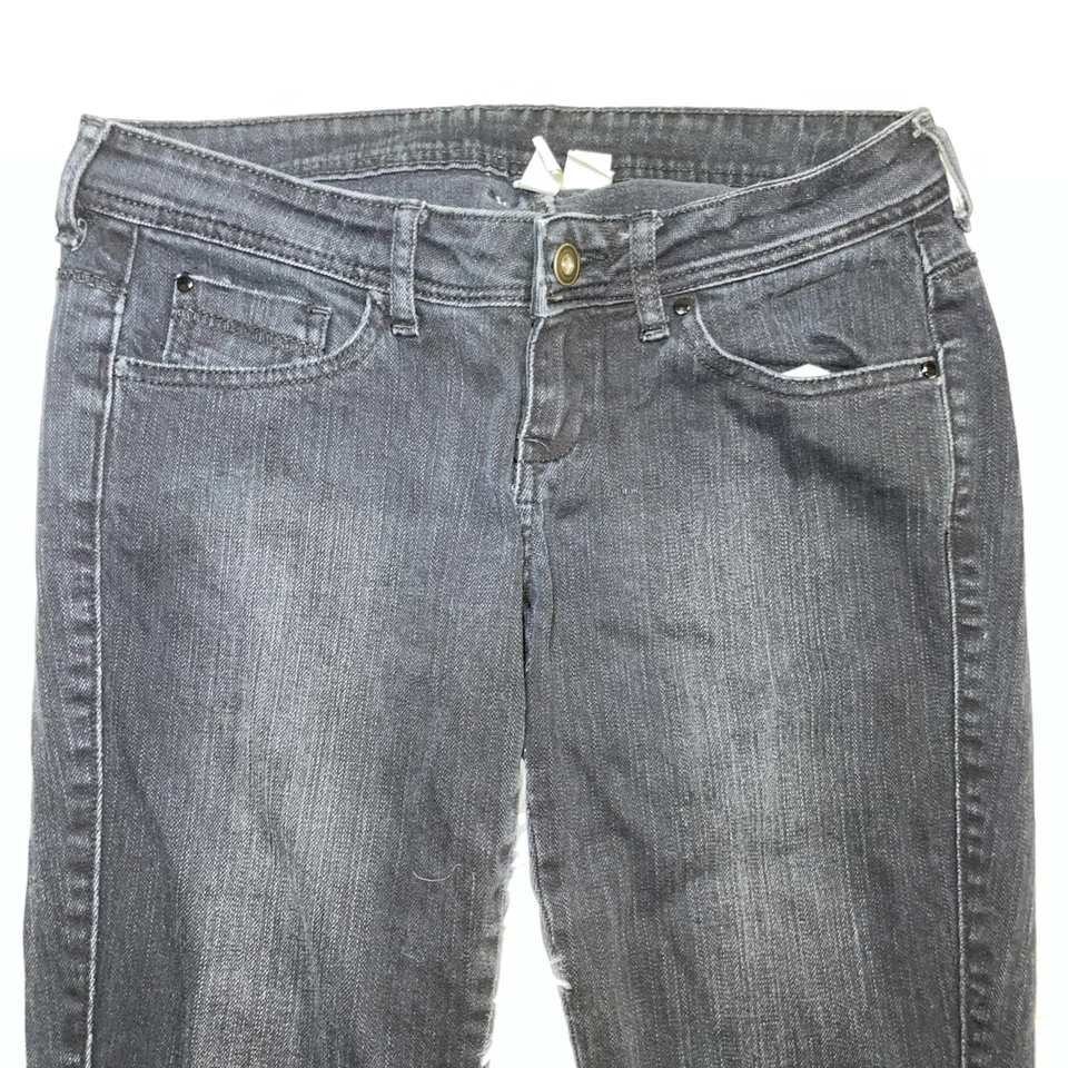 Pantalones de mezclilla ajustados MNG By Mango para mujer talla 4 negros tiro bajo elásticos 28x30 Foto 2 de 4