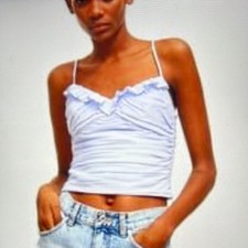 Zara Blue Ruffled Camisole Medium
