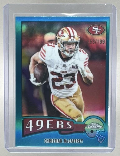 2025 Topps Chrome Christian McCaffrey Aqua Refractor (RAW)