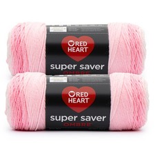 Super Saver Jumbo Light Pink Yarn - 2 Pack of 10oz/283g - 100 Acrylic - 4 W...