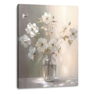 Canvas Wall Art Floral Bathroom Bedroom Framed Artwork Modern Wall Decoration...