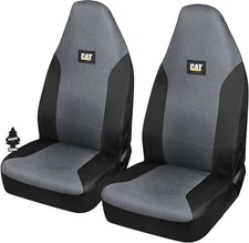 Semi Big Rig Truck Seat Covers Black and Grey Mesh Heavy-Duty Universal Fit Set
