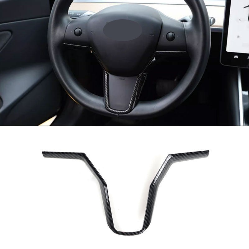 Car Steering Wheel Frame Cover For Tesla Model 3 2016-2023 Model Y 2019 - 2024