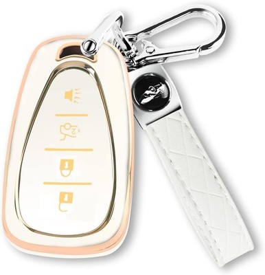 Key Fob Cover with Keychain TPU Protector Suitable f Color: Z: White 4-buttons