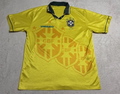 ブラジル代表　1994 ワールドカップ　アンブロ Umbro 1994 Brazil Home World Cup Soccer Jersey Fits L XL Vintage