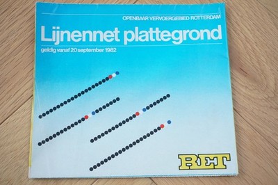 1982 RET Holland Niederlande Bus Straßenbahn Eisenbahn Streckenplan