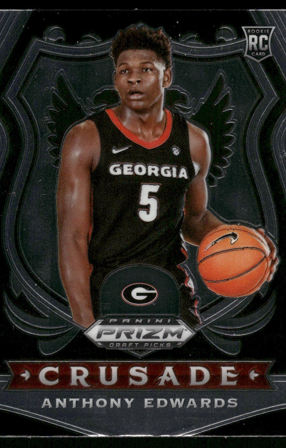 2020 Panini Prizm Draft Picks Collegiate #81 Anthony Edwards Georgia Bulldogs
