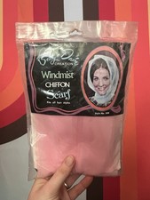 Vintage 60s 70s deadstock in package pink chiffon head scarf