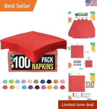 Red Napkins Disposable 2-Ply Bulk Party Supplies For Events 100 Pcs