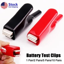 2x 50A Sheathed Alligator Clips for Electrical Jumper Wire Clamp Voltage Test US