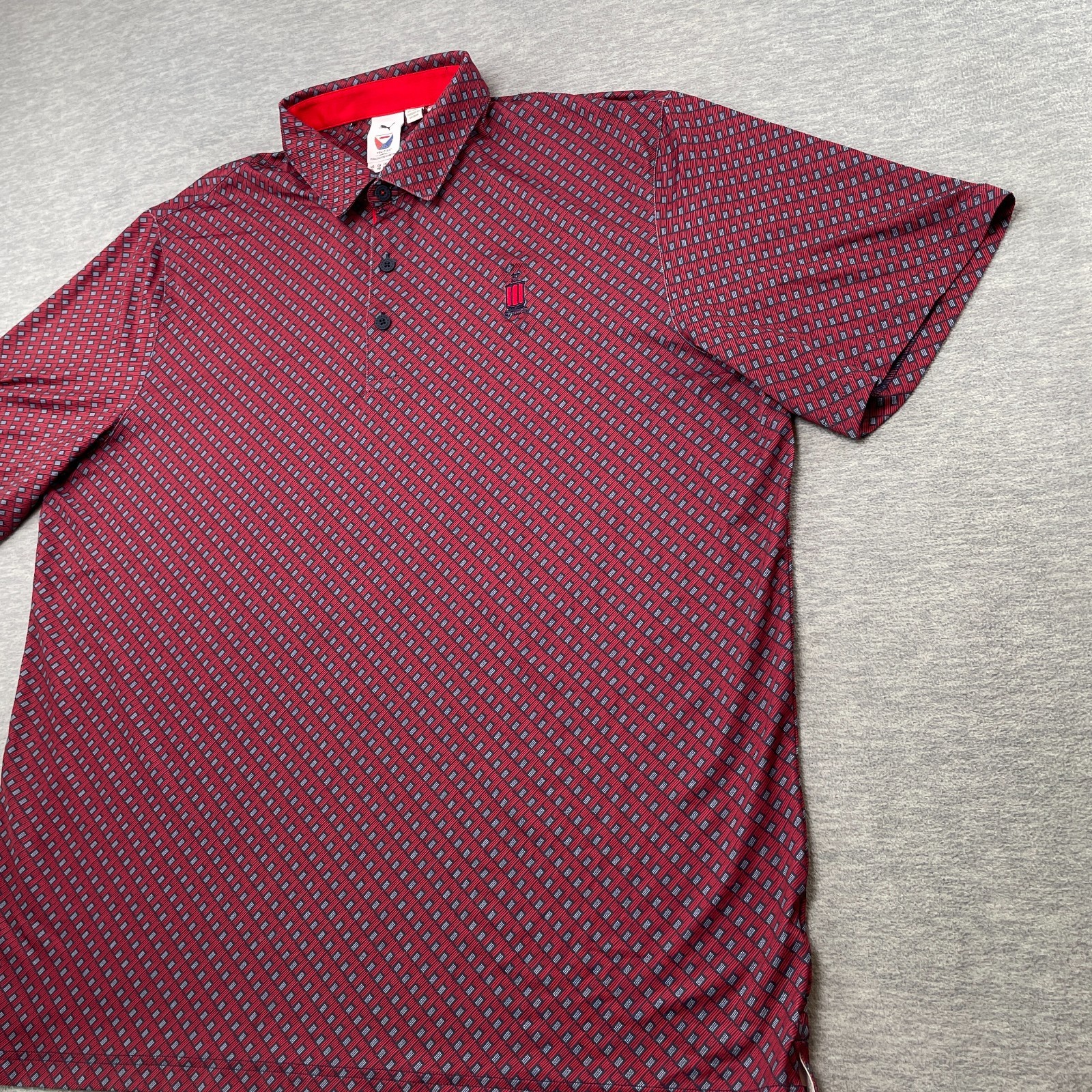 Puma Volition Polo Shirt Men XL America Multi Flag Golf USA Folds of Honor Logo image 7