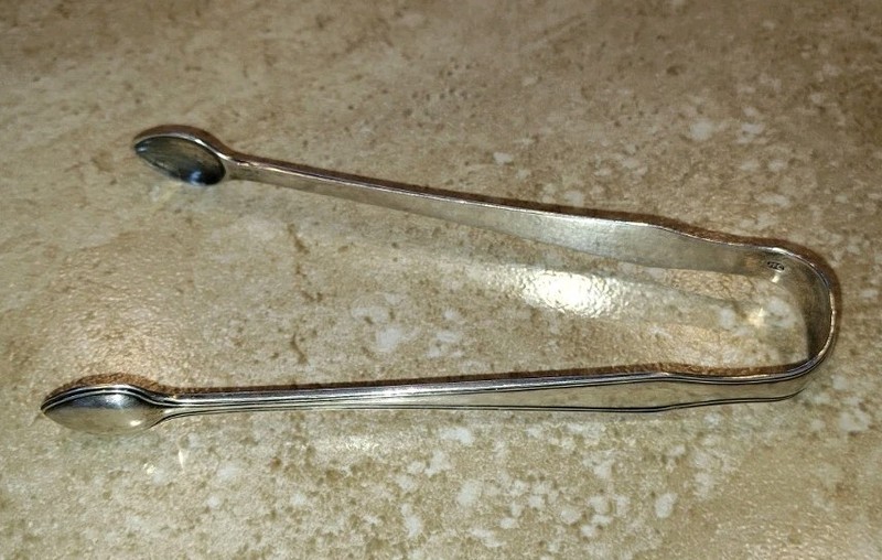 Antique Sterling Sugar Cube Tongs marked B & Co numerous Hallmarks Real Sterling