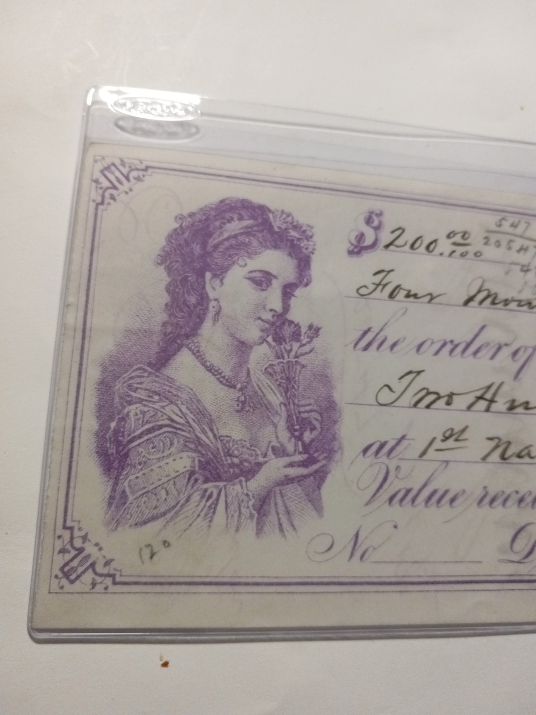 SLING's 🪙RARE 1877 Ohio Bank Draft Purple Victorian $200 Check Buckman Bros