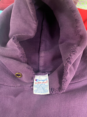 90's Champion Reverse Weave Hoodie XXL Purple Thrashed 23” X 33