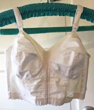 Vintage 60's EXQUISITE FORM Bra Size 36B White Back Hook Long Line Soft Cup