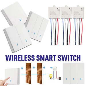 Smart Switch Light Sans fil RF-433Mhz Interrupteur de panneau mural Récepteur de télécommande