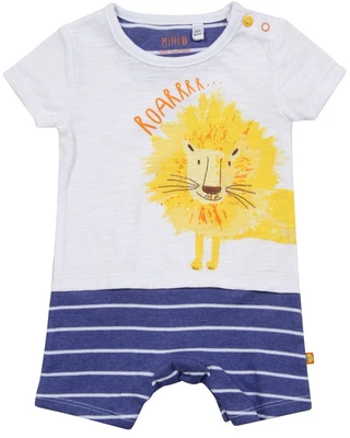 Ex BHS Baby Boys Lion Zoo Animal Stripe Romper All in One Age 3/6 Mths £9