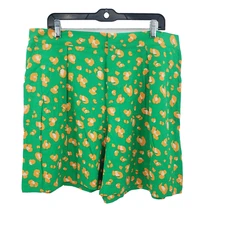Tabitha Brown Green Leopard Print Shorts Womens Size XL High Waist 7" Inseam