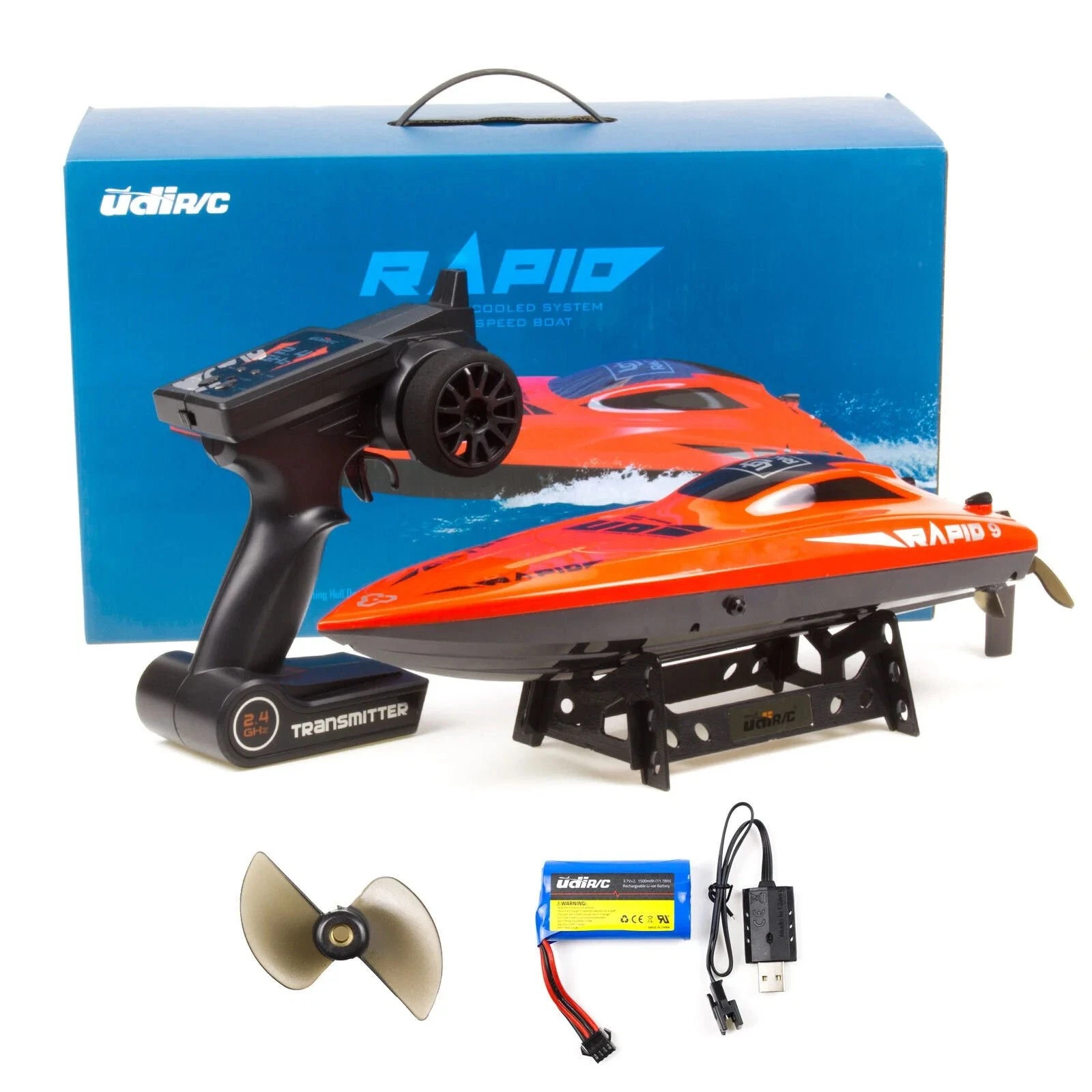 UDI RAPID RC SPEED BOAT, 30KM/H, 42.4CM, WATER COOLED, RTR, UDI009 2.4GHZ - Picture 3 of 4