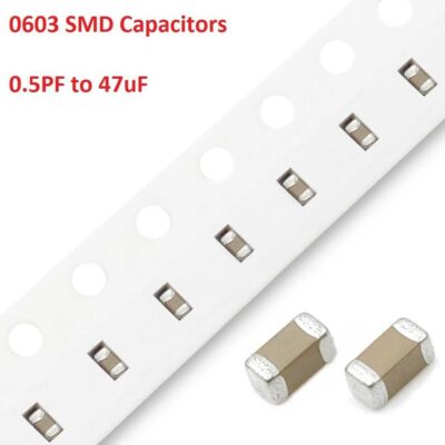 100PCS 4V 10V TO 100V 0603 SMD/SMT Capacitors Range (0.5PF to 47uF) Ceramic MLCC
