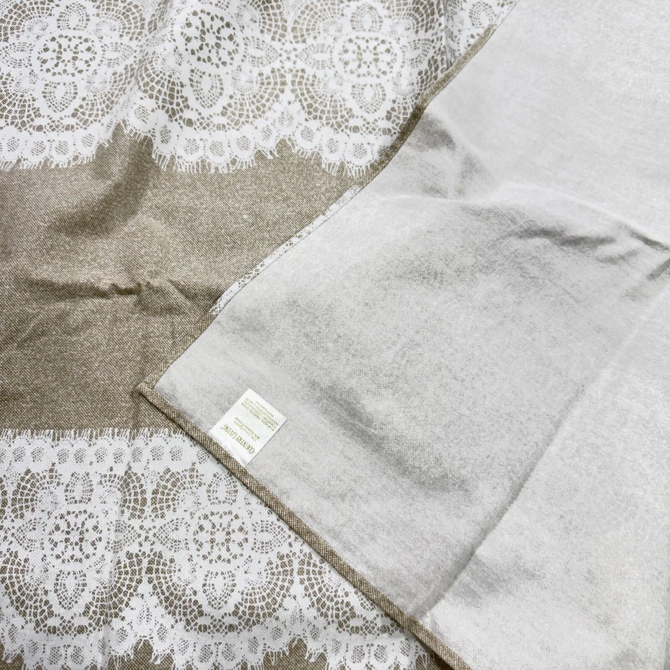 country living tablecloth 70x50 brown lace blend traditional - Image 3 of 4