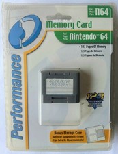 NEW Performance N64 Nintendo 64 256k 123 Pages of Memory Card  Bonus Case 2001