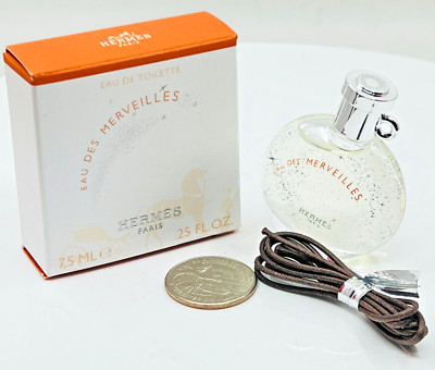 NEW Hermes EAU DES MERVEILLES mini 7.5ml/0.25oz EDT pendant bottle