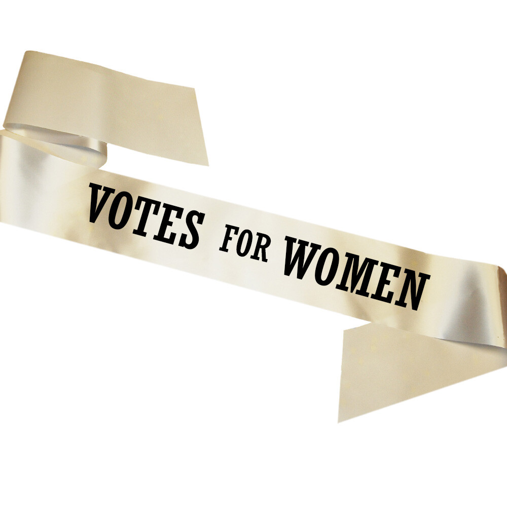 Ivory Votes For Women Sash Emmeline Pankhurst Fancy Dress Costume Suffragette