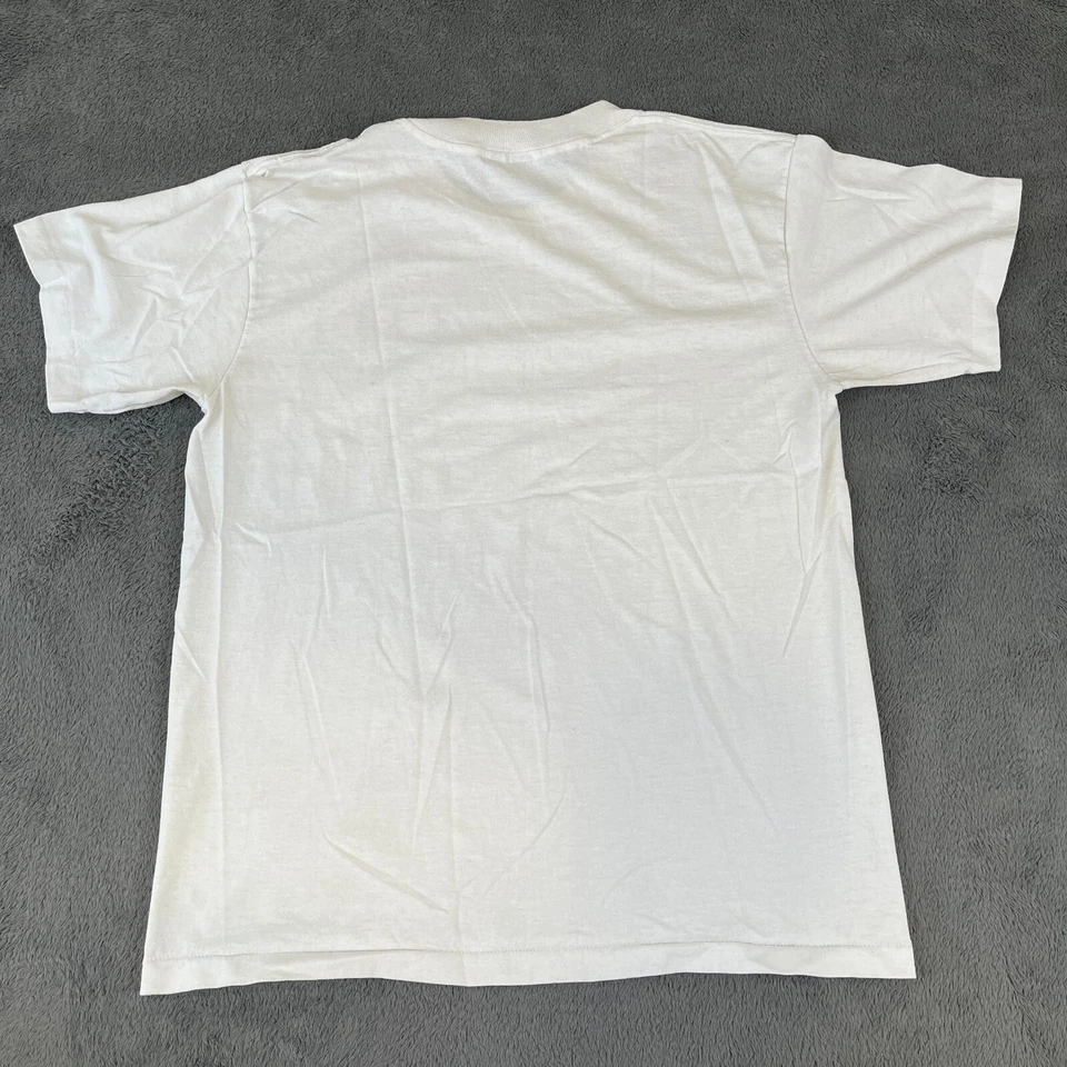 Camiseta blanca vintage Oneita Rush 1989 puntada única para mujer talla grande frat Foto 2 de 4