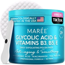 Glycolic Acid Pads - Toner Pads for Face Cleansing - Tea Tree Oil Salicylic A...