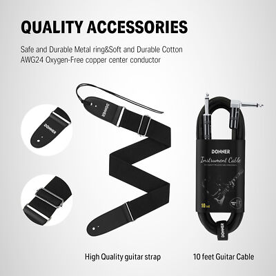 Donner DJC-1000 Electric Guitar Tele Jazz Design HH Pickup + Gig