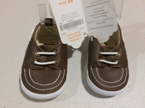 NWT Gymboree Boys Crib shoes Brown Dress shoes Blooms and Boats 01,02 - Bild 1 von 1
