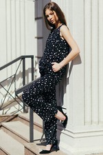 Black staple trousers with polka dots Size 2, 4, 6, 10 US Fashionable NEW