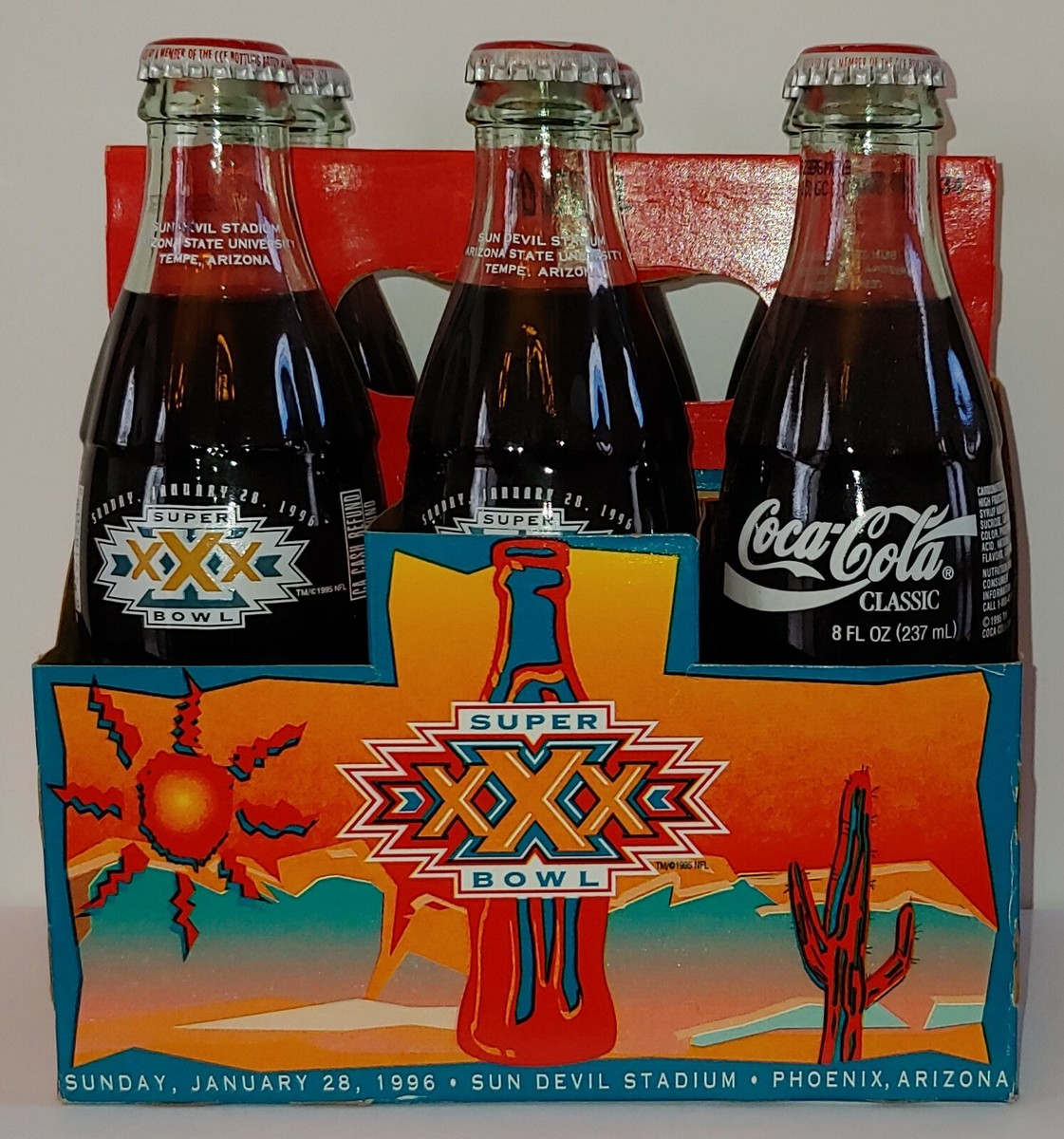 Super Bowl XXX January 28, 1996 Coca-Cola - 6 Pack Bottles | eBay