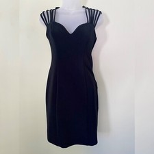 Niki Originals Vintage Multi-strap Black Dress Size 8