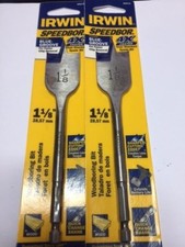 2 Qty- Irwin 88818 SpeedBor 1 1/8'' in.  Blue-Groove Wood Spade Drill Bit 