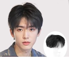 Natural Bangs Topper Human Hair Clip in Wiglet Hair Pieces Toupee For Men