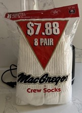 Vintage Factory Sealed Bag MacGregor Crew Socks 8 Pair Made In U.S.A.