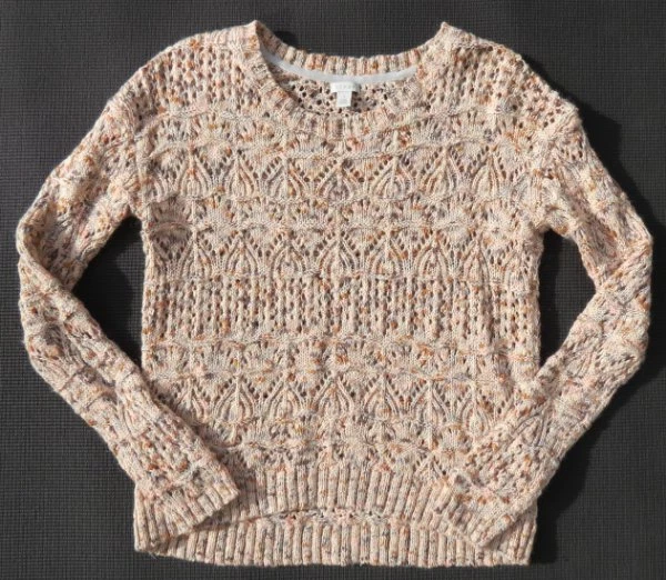 BISAGRA Nordstrom Marfil Rosa Taupe Algodón Lana Encaje Tejido Suéter Slouchy S Foto 4 de 4