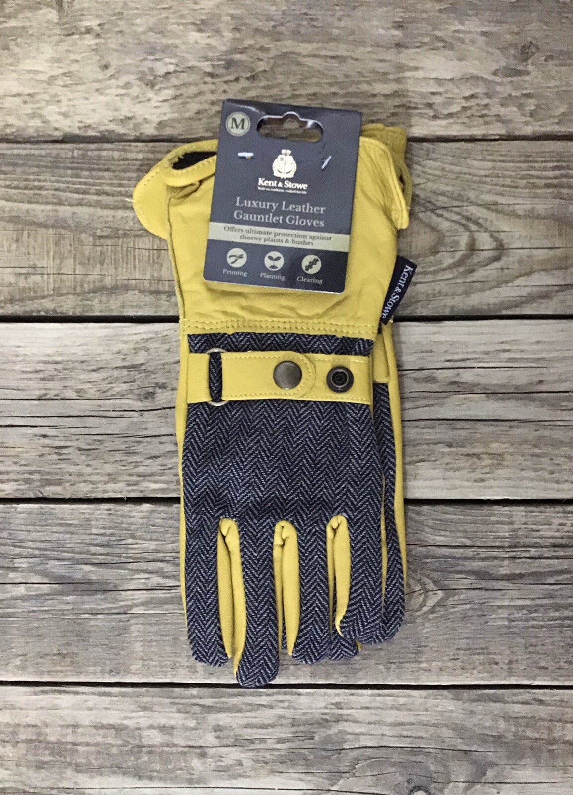 Kent & Stowe Leather Gauntlet Long Sleeve Gardening Gloves Fleece Lined, Ladies