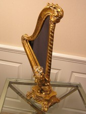 Harfe Musik insturment Art Deco Stanspiegel Shabby Chic Rench Home Biedermeier