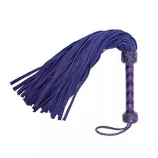 Real Leather Flogger 24 Tails Heavy & Thuddy Whip BDSM Spanking Paddle