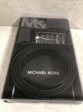 Michael Kors Men's OSFM 4-In-1 Logo Belt Box Set Black- Sticker Damage on Box