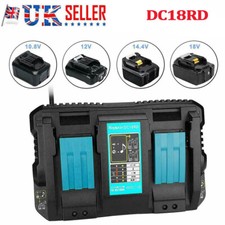 110V 14.4-18V FOR Makita DC18RD LXT Twin Port Rapid Battery Charger UK Plug New
