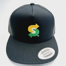 Subway Logo Flat Bill Mesh Trucker Snapback Black One Size