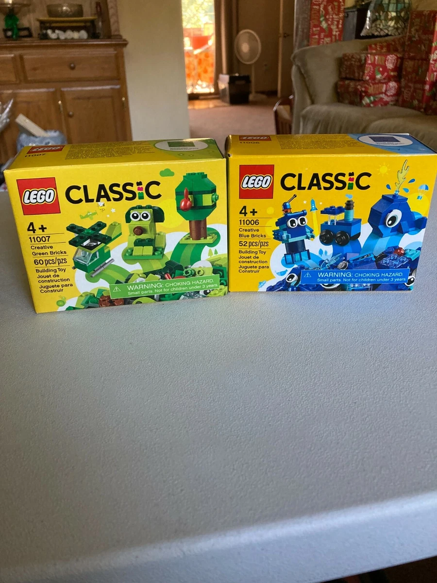 SET OF 2 NEW NEVER OPEN LEGO CLASSIC GREEN AND BLUE BRICKS
