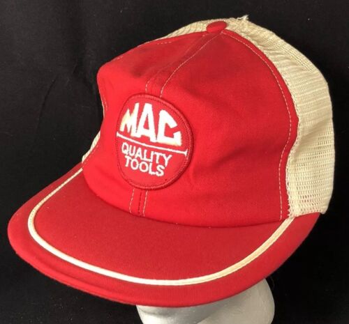 Vtg Mac Tools Hat Mesh Trucker Snapback Patch Company Logo Cap Quality 80s Red - Picture 1 of 11