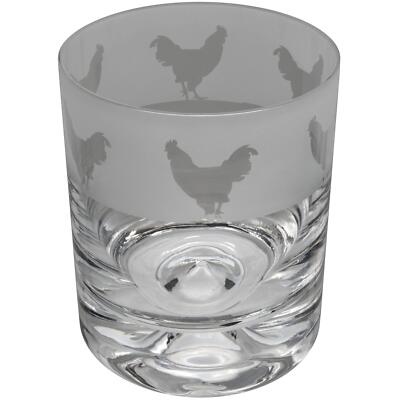 Whiskey Glass Decorated Cockerel Sandblast Animal Drinking Tumbler Gift Animo