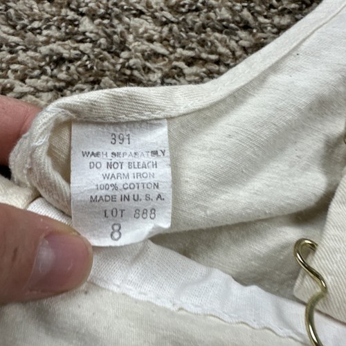 Vintage 80s ROUNDHOUSE USA Youth Size 8 Off White Bib Overalls Stains - Picture 8 of 11