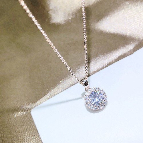 White Gold Wedding Pendant Necklace 